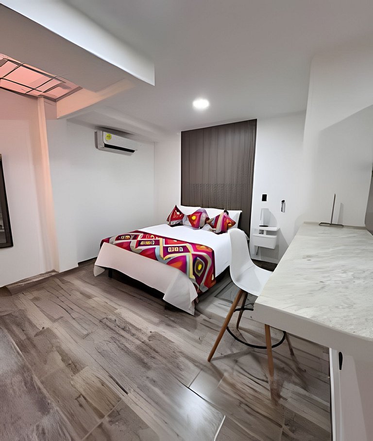 Agradable 1BR @Quibdo con Cama Queen & Lavadora