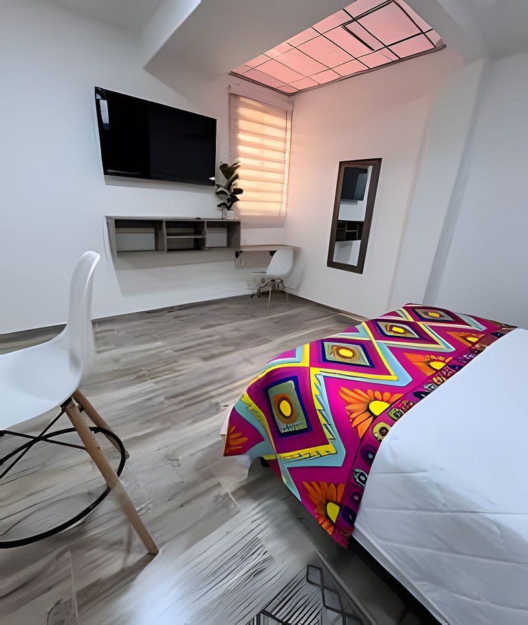 Agradable 1BR @Quibdo con Cama Queen & Lavadora