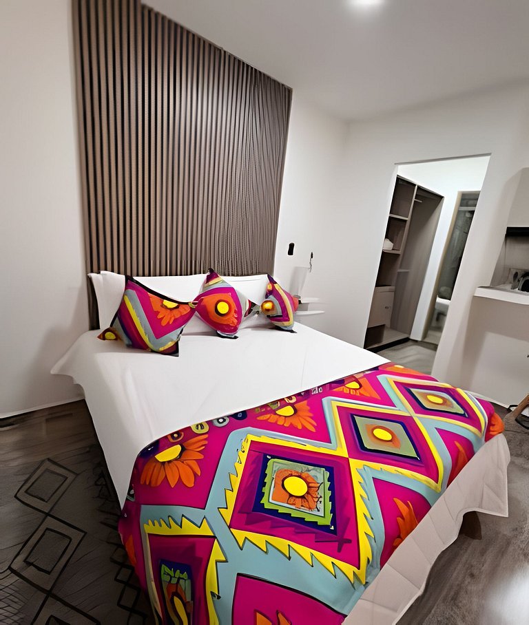 Agradable 1BR @Quibdo con Cama Queen & Lavadora