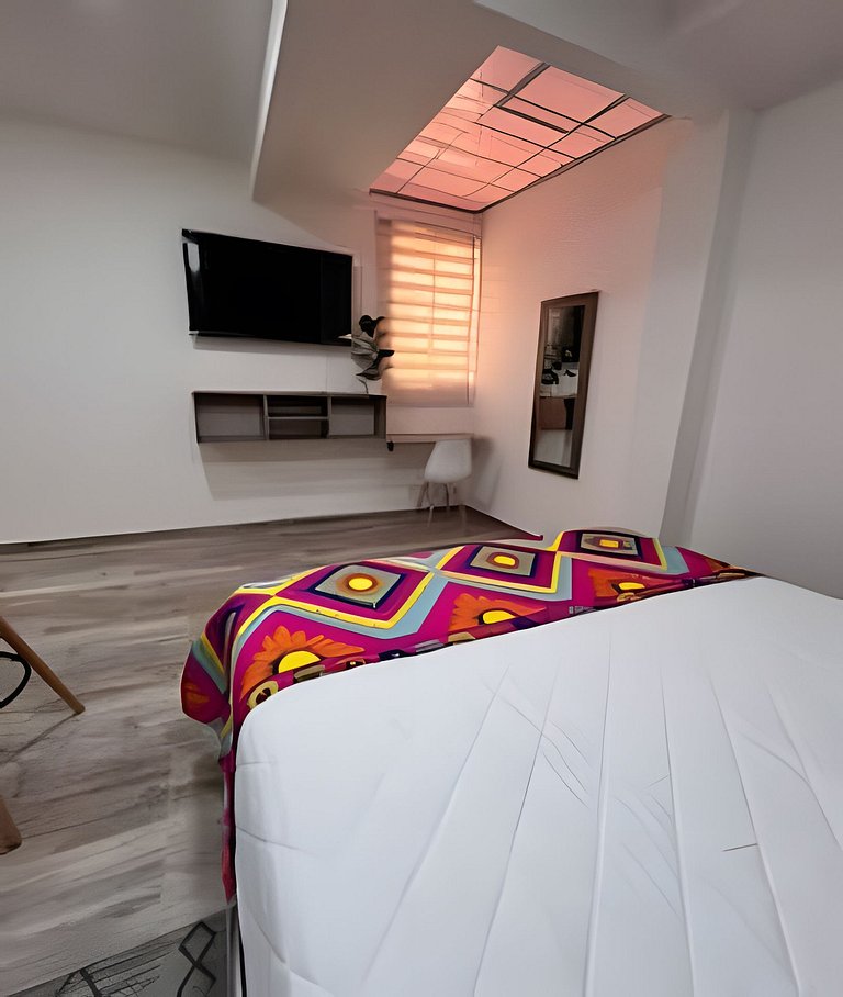Agradable 1BR @Quibdo con Cama Queen & Lavadora