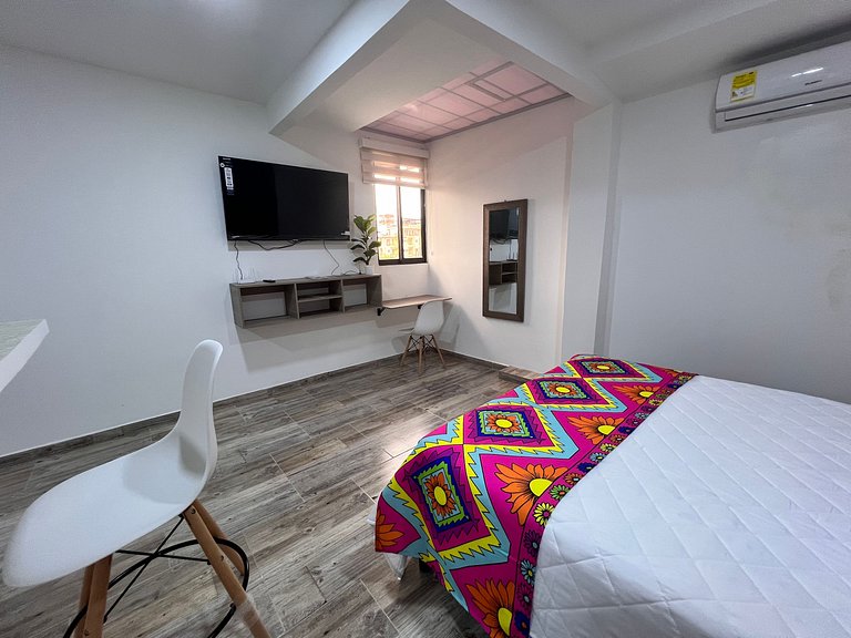 Agradable 1BR @Quibdo con Cama Queen & Lavadora