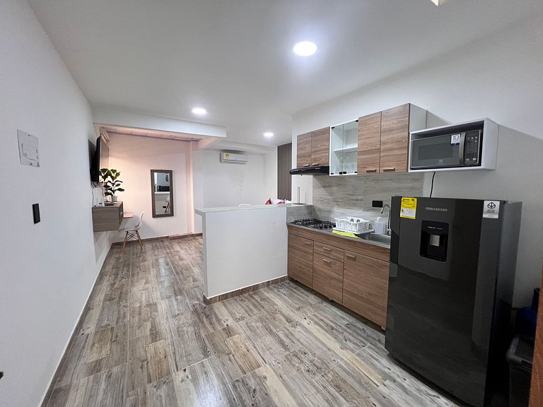 Agradable 1BR @Quibdo con Cama Queen & Lavadora