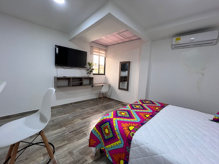 Agradable 1BR @Quibdo con Cama Queen & Lavadora
