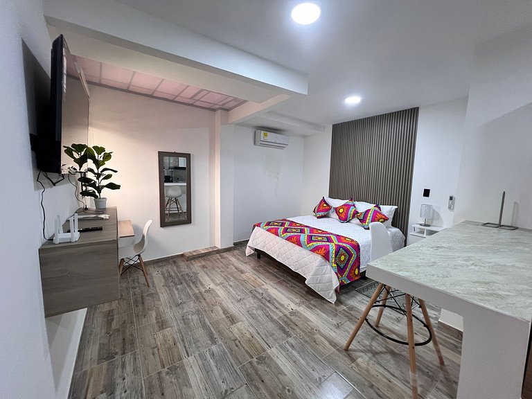 Agradable 1BR @Quibdo con Cama Queen & Lavadora